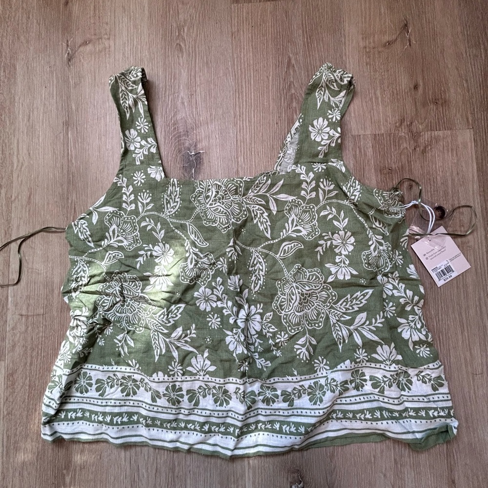Lauren Conrad LC Floral Green Tank Top XL NWT Reversible